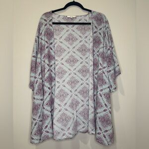 Andree by Unit Floral Patterned Kimono Cardigan size Large blue and purple